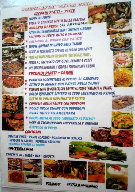 MENU RISTORANTE